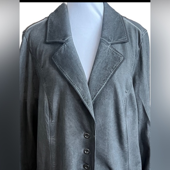SOFT SURROUNDINGS Pressley Burnished Topper Jacket In Washed Gray Size Large - Picture 3 of 9